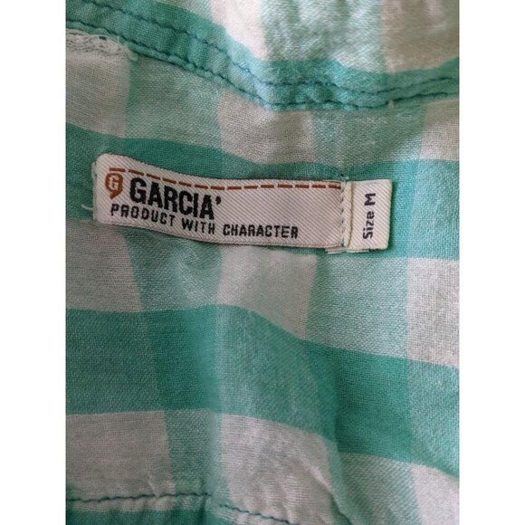 Vintage Womens Med Cotton Button Down Gingham Sleeveless Top Pockets Epaulettes - Picture 5 of 7